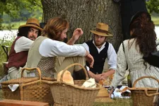 Paul Cézanne and Émile Zola at the picnic by the river